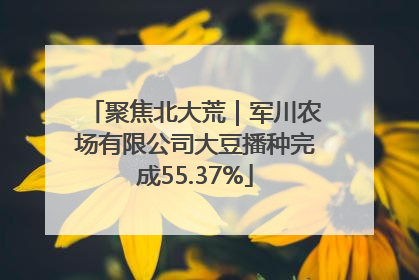 聚焦北大荒｜军川农场有限公司大豆播种完成55.37%