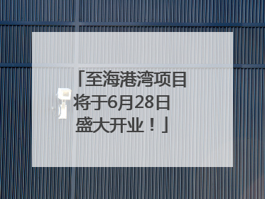 至海港湾项目将于6月28日盛大开业！