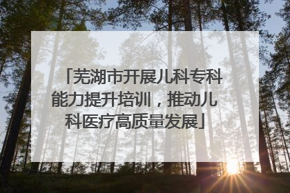 芜湖市开展儿科专科能力提升培训，推动儿科医疗高质量发展