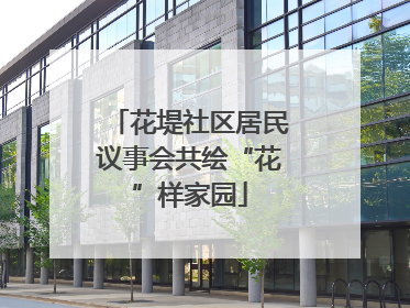 花堤社区居民议事会共绘“花”样家园