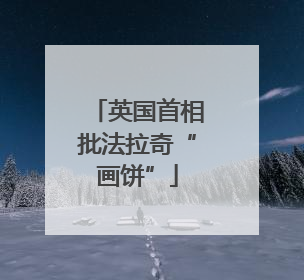 英国首相批法拉奇“画饼”