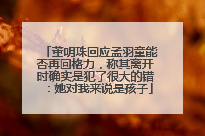 董明珠回应孟羽童能否再回格力，称其离开时确实是犯了很大的错：她对我来说是孩子
