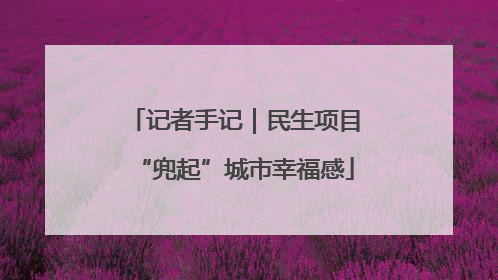 记者手记｜民生项目“兜起”城市幸福感