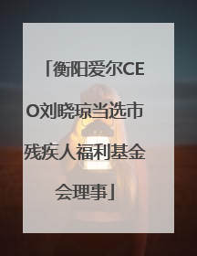 衡阳爱尔CEO刘晓琼当选市残疾人福利基金会理事