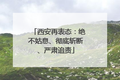 西安再表态：绝不姑息、彻底斩断、严肃追责