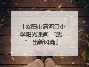 襄阳市清河口小学阳光课间 “武” 出新风尚