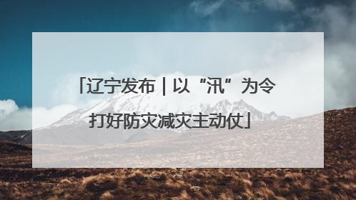 辽宁发布｜以“汛”为令 打好防灾减灾主动仗