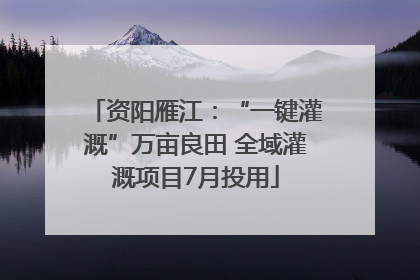 资阳雁江：“一键灌溉”万亩良田 全域灌溉项目7月投用