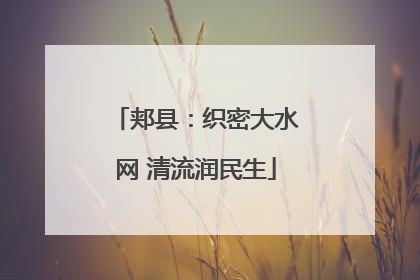 郏县：织密大水网 清流润民生