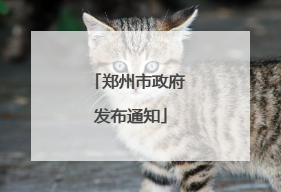 郑州市政府发布通知