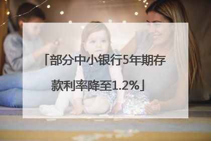 部分中小银行5年期存款利率降至1.2%