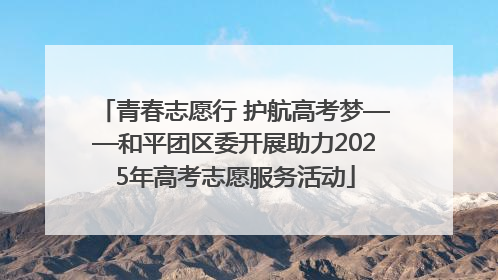 青春志愿行 护航高考梦——和平团区委开展助力2025年高考志愿服务活动