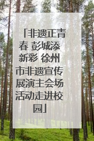 非遗正青春 彭城添新彩 徐州市非遗宣传展演主会场活动走进校园