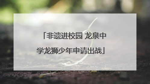 非遗进校园 龙泉中学龙狮少年申请出战
