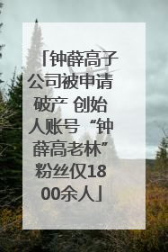 钟薛高子公司被申请破产 创始人账号“钟薛高老林”粉丝仅1800余人