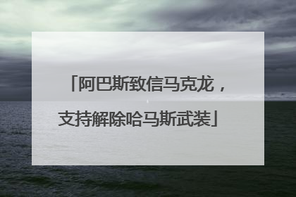 阿巴斯致信马克龙，支持解除哈马斯武装