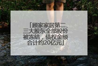 顾家家居第二、三大股东全部股份被冻结，债权金额合计约20亿元