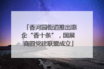 香河园街道推出惠企“香十条”，国展商圈党建联盟成立