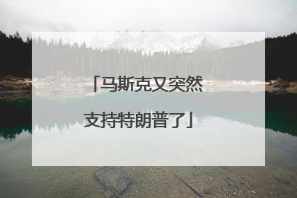 马斯克又突然支持特朗普了