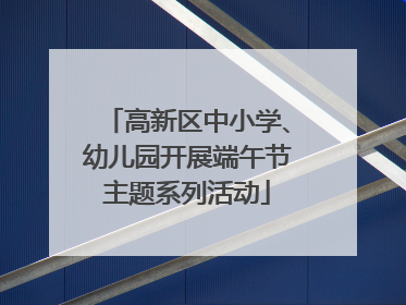 高新区中小学、幼儿园开展端午节主题系列活动