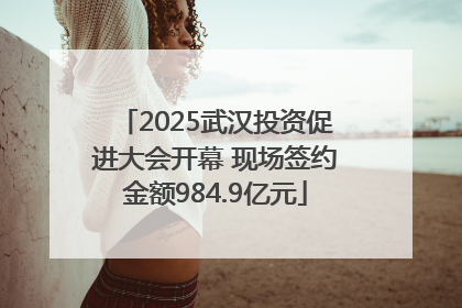 2025武汉投资促进大会开幕 现场签约金额984.9亿元