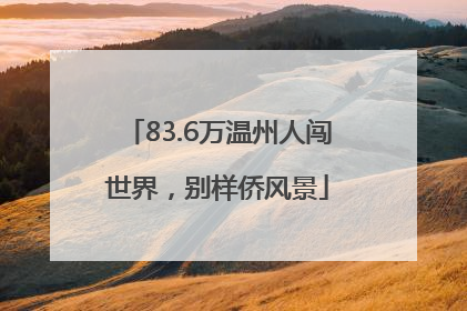 83.6万温州人闯世界，别样侨风景