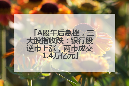 A股午后急挫，三大股指收跌：银行股逆市上涨，两市成交1.4万亿元